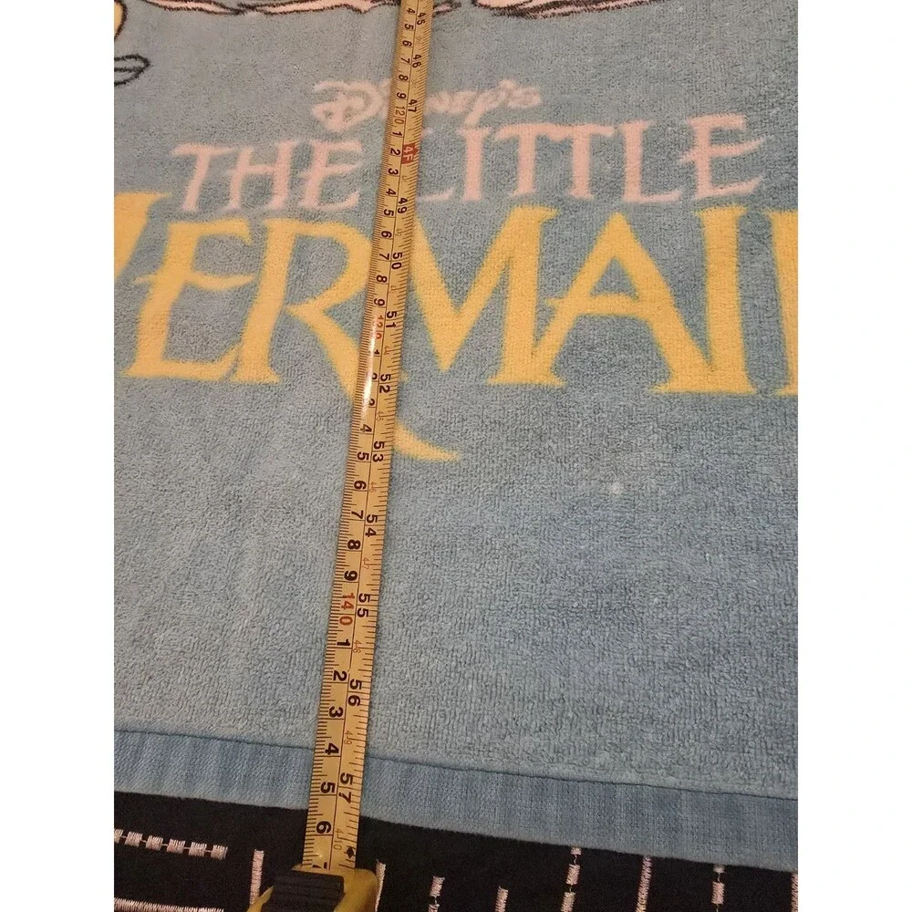 The Little Mermaid Vintage 90s Franco Disney Beach Towel 30x58 Triton Ursula